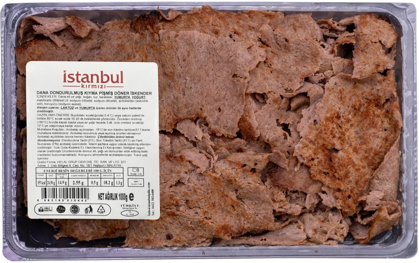 Beef Döner — cooked, IQF-frozen tray